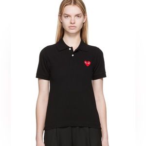 COMME DES GARÇONS PLAY Black Heart Patch Polo Sz L